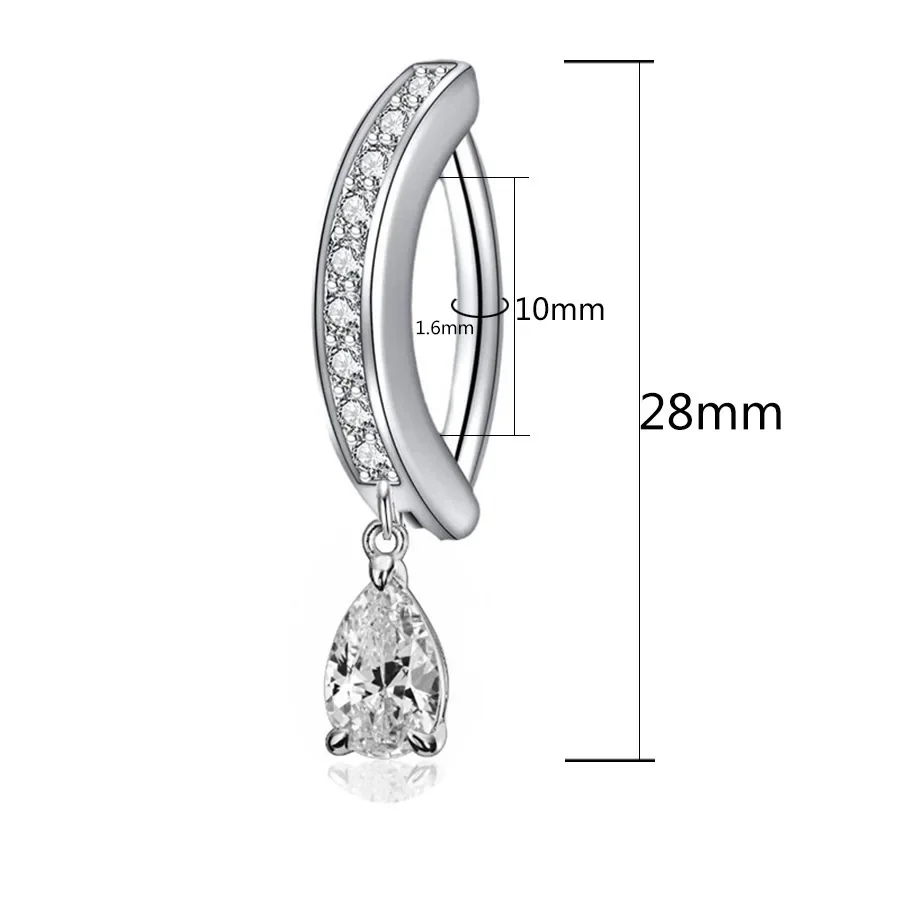 50 Anelli Per Ombelico Colorati In Acciaio E Acrilico, Ipoallergenici, Misure 1,6x10x5x8 Mm, Ideali Per Piercing E Regali
