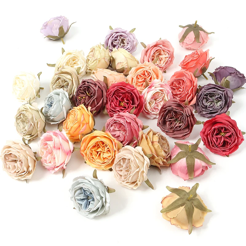 

5/10Pcs Peony Artificial Flowers Heads 6cm Fake Flowers for Home Decor Marriage Wedding Decorations DIY Craft Wreath Accessories