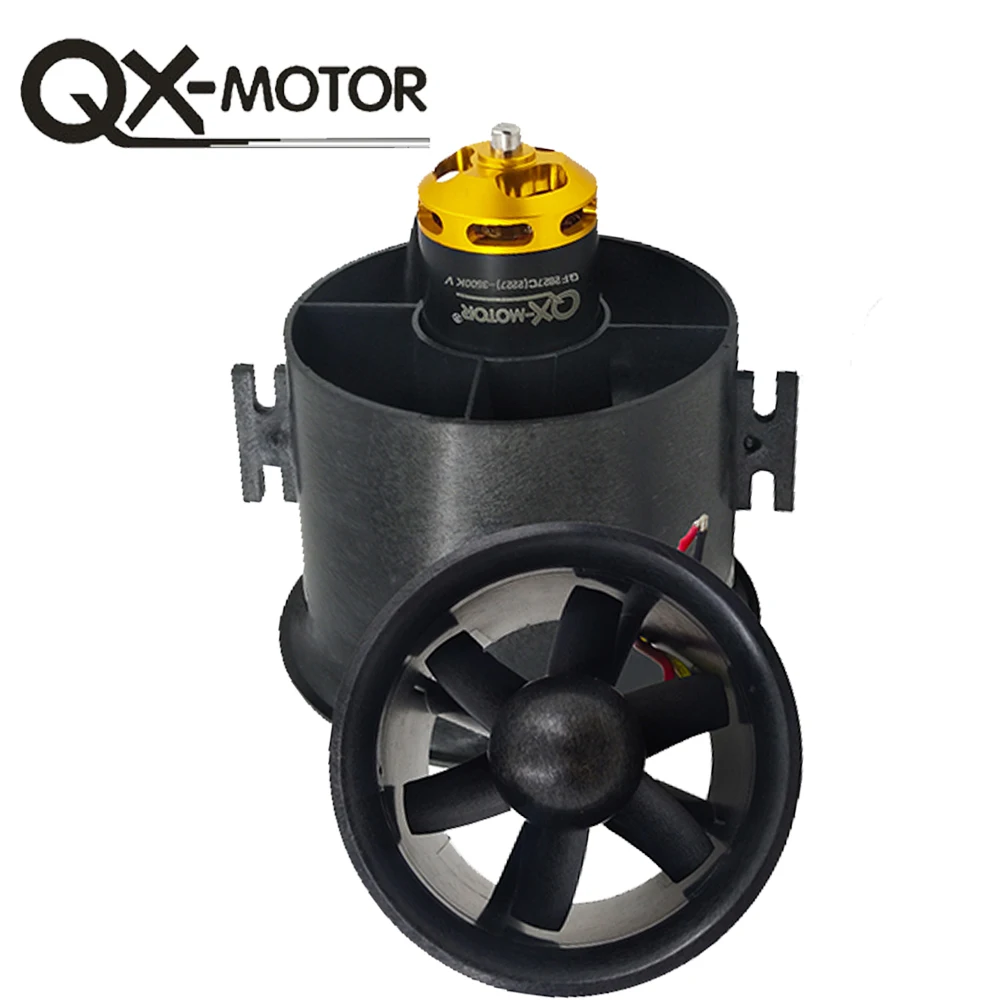 QX-Motor 2827 Brushless 2300KV 3500KV 3800KV Motor 6 Blades 70mm Ducted Fan EDF kit For RC Airplanes 3