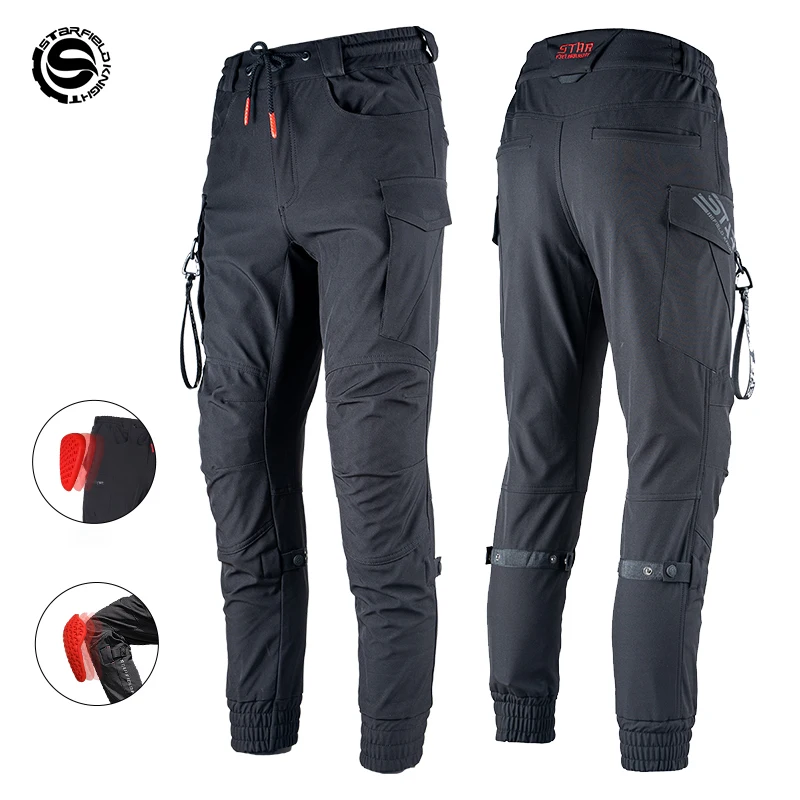 

SFK Motorcycle Riding Pants Black Motocross Racing CE Protection Armor Pants Winter Summer Motorcycle Trousers Gear Accessories