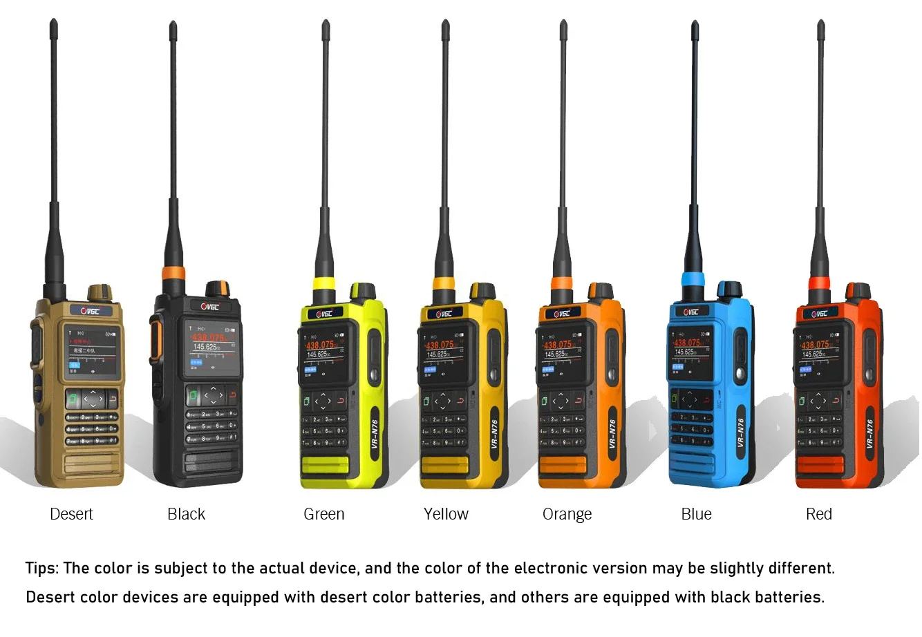 VR-N76 Walkie Talkie VHF/UHF 136-174/400-470 With GPS Positioning IP67 Waterproof Bluetooth APRS Function Ham Two Way Radio 2
