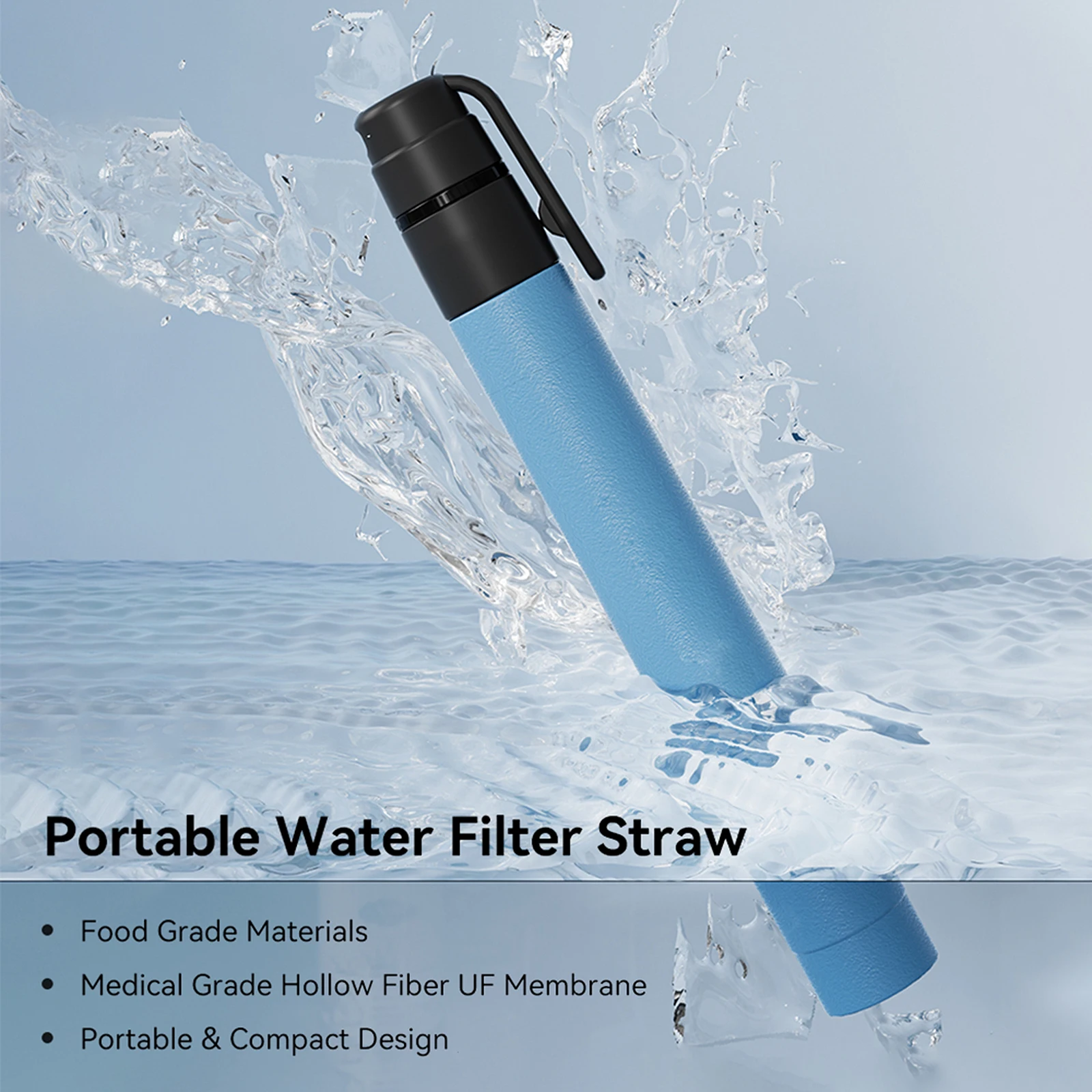 Camping Water Filter Personal Water Purification Straw Portable Outdoor