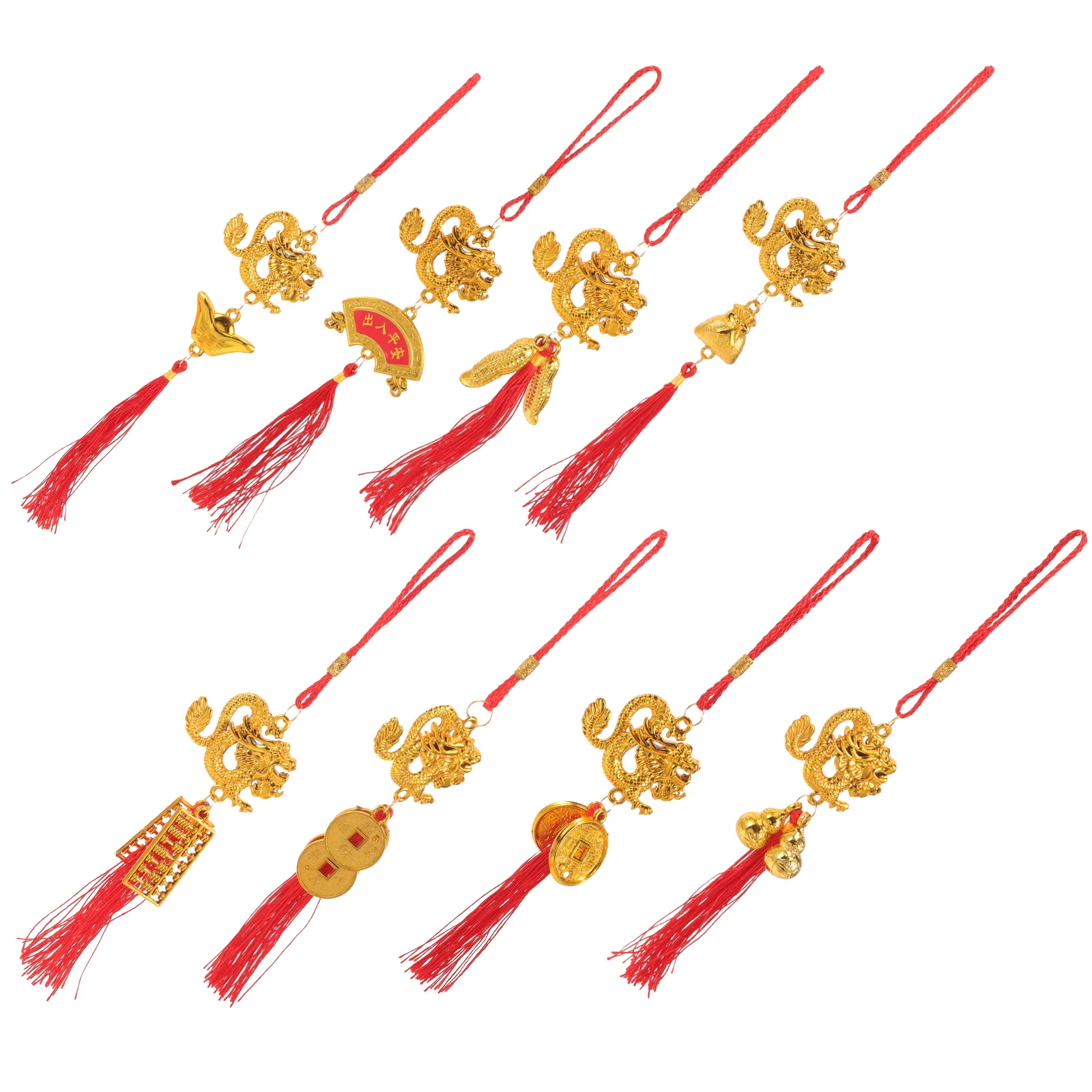 

10pcs Chinese Style Dragon Hanging Pendants Zodiac Dragon Ornaments Chinese Style Ornaments