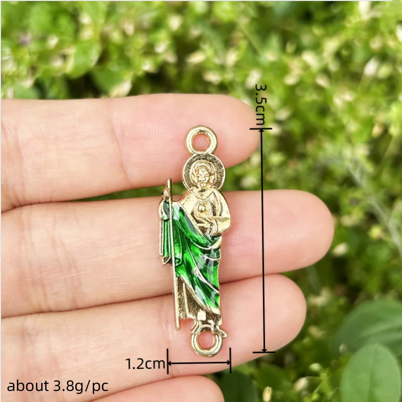 10PCS Gold Plated Saint Jude Our Lady Of Guadalupe Virgin Mary Charms  Accessories for DIY Jewelry Making Supplies