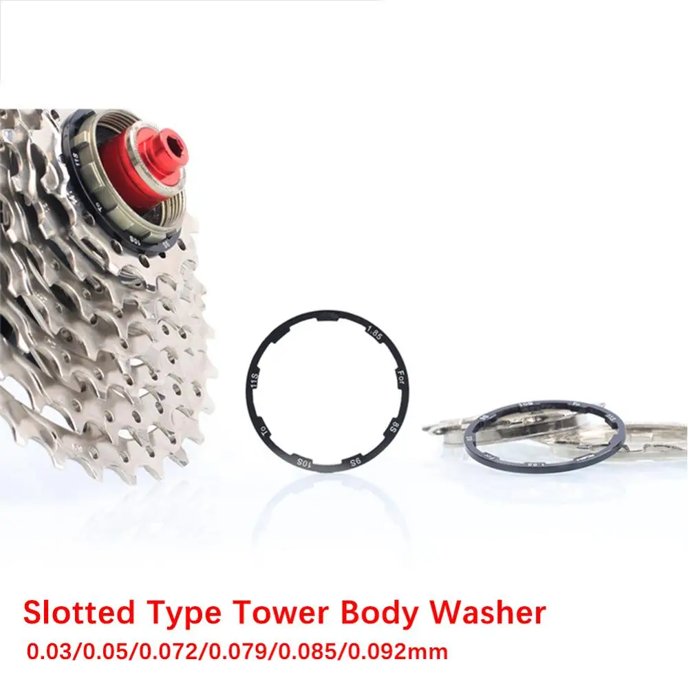 Bicycle Grooved Hub Washer MTB Bottom Bracket Spacers Flywheel Cassette Gasket Road Bike Freehub Washer 1/1.5/2/1.85mm 10S 11S bike hub washer