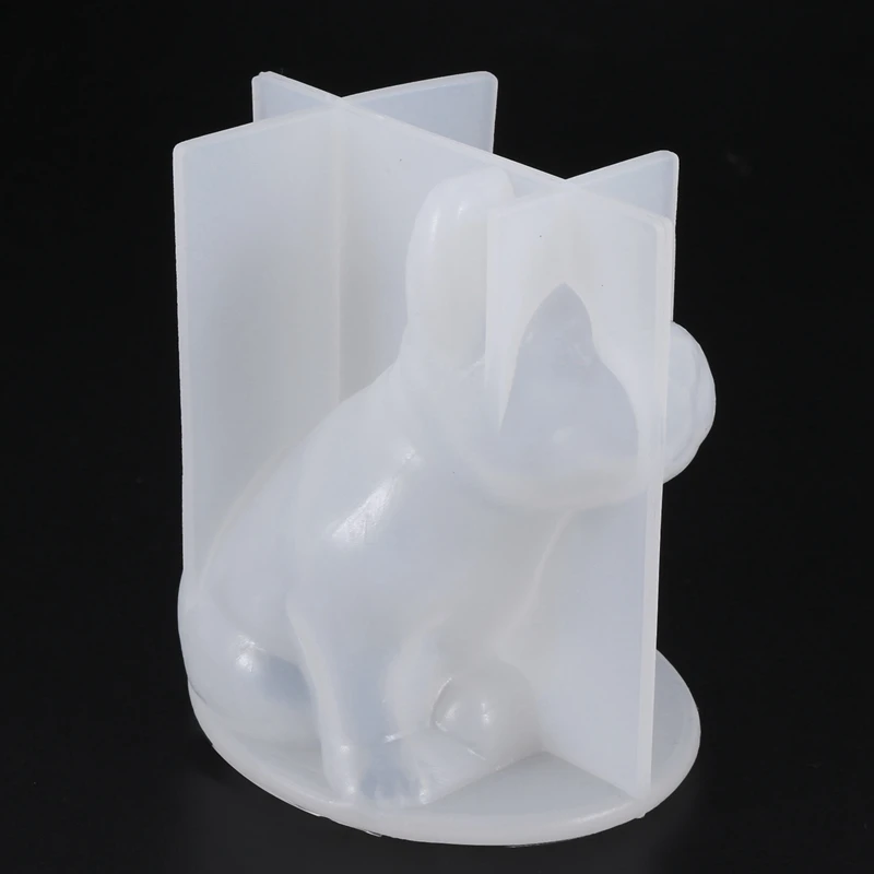 Cubo de Francés Perro de hormigón Molde de Silicona geométrica Mascota Animales Hechos A Mano Deco A2U7
