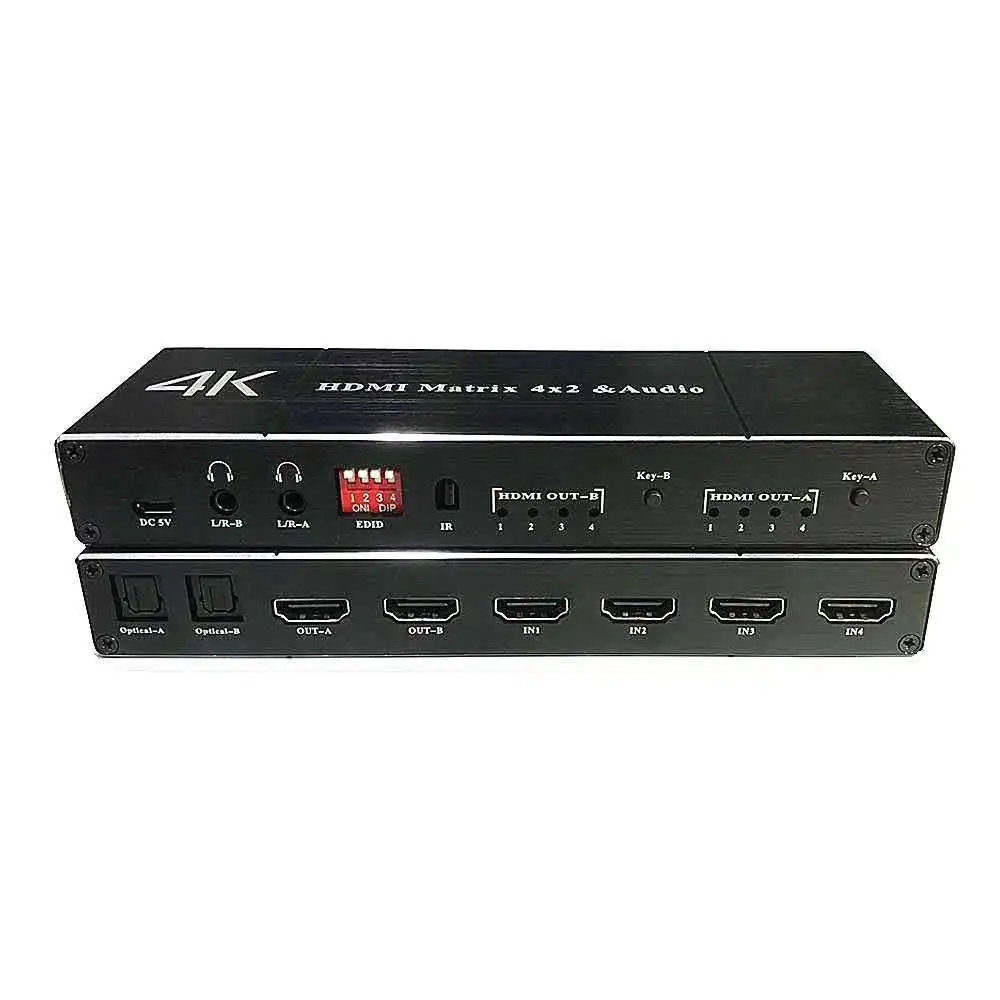 4x2 HDMI Ʈ ġ й 4 in 2 Out 4K @ 60Hz HDTV ó ġ, PC, PS4, DVD, TV xbox DTSHD DolbytrueHD DTS 