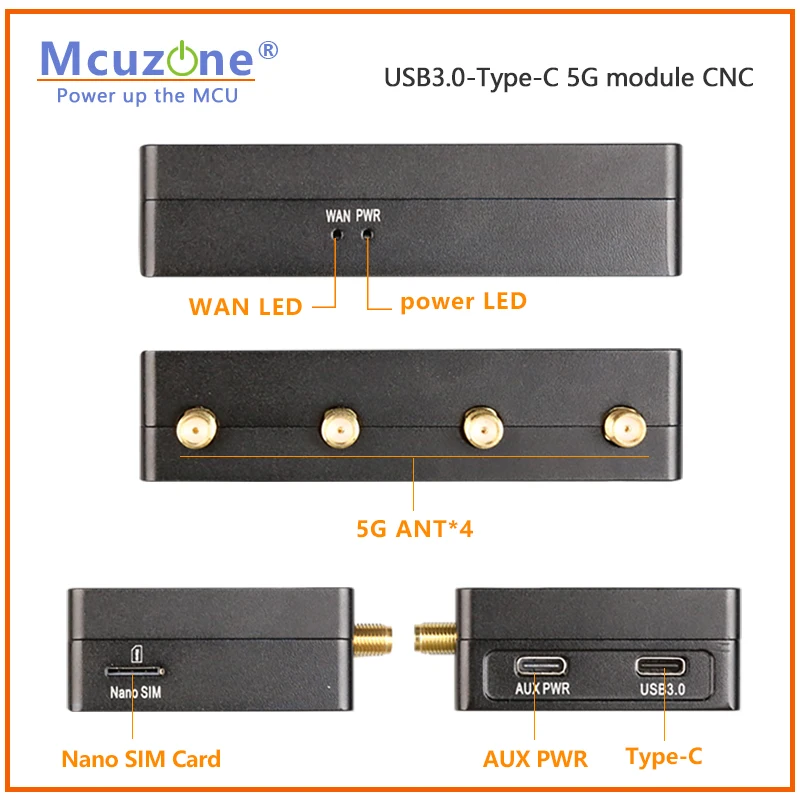 Tipo-c Cnc Metal Case Module Usb3.0 5g Plug And Play para X86 Mac Osrpi os Ubuntu Windows 10 11rm520n-glfm160-eau Modelo Mr5u3c - Imagem 2