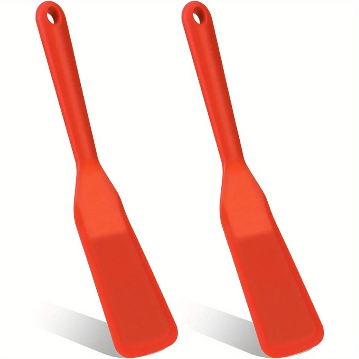 2 Pcs Small Omelette Spatula, Turner, Silicone Thin Egg Flipper, Spatula, Red Heat Resistant Non Stick Cooking Spatula For Omele