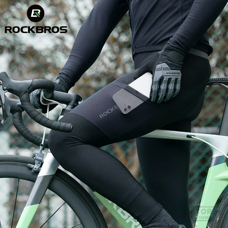  ROCKBROS Winter Cycling Pants Warm Ergonomics Men's Windproof  Thermal Bicycling Pants Black : Clothing, Shoes & Jewelry