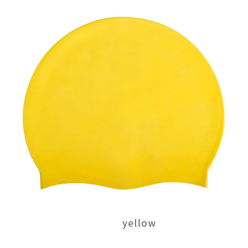 Adult silicone swimming cap for men and women solid color swimming equipment fresh high stretch silicone swimming cap