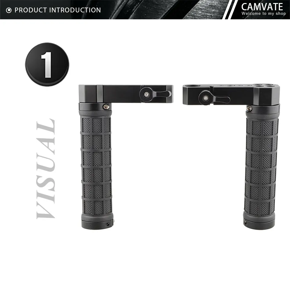 2Pcs Adjustable Rubber Handle & 15mm Rod Clamp &1/4"-20 3/8"-16 Mounting Holes D
