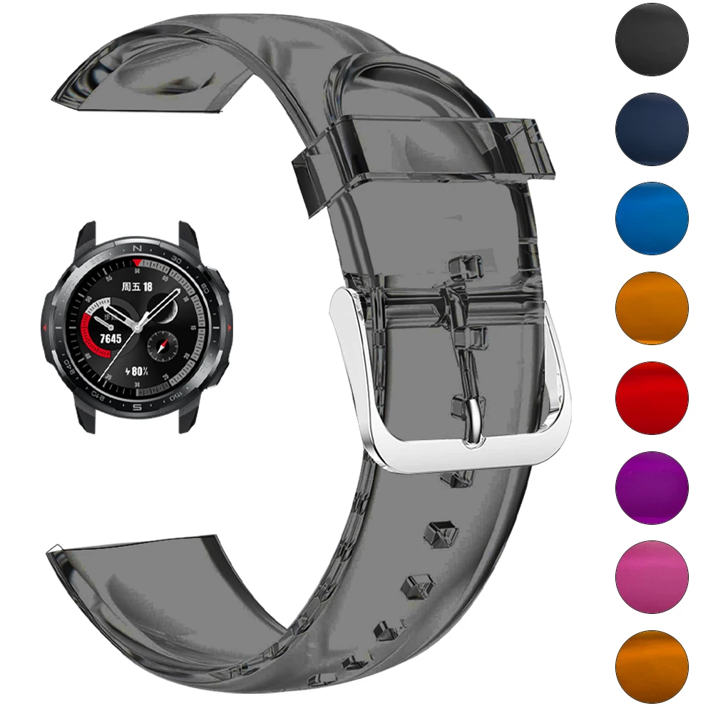 Silicone Wrist Strap For Honor Gs3 Gs Pro Watch Band For Honor Watch Es Magic 2 42Mm 46Mm Transparent Watchband Bracelet 20 22Mm