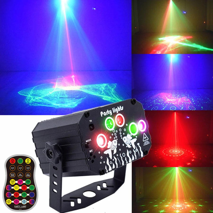 Laser Stage Light Christmas Mini Usb Rechargeable Replacement Mount Colorful Spot Stand Lights Switch Consola Ktv Decorations