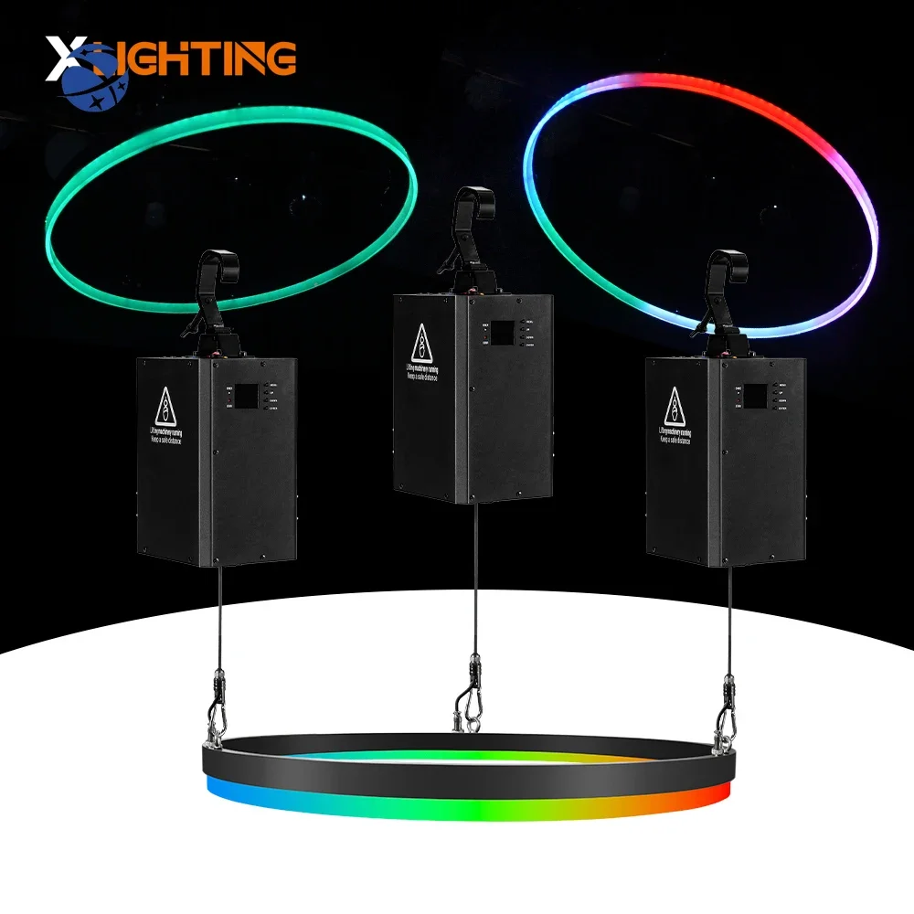 yyhcKinetic Ring Light Decorative LED Winch System 300W Laser Matrix Light Aluminum Body DMX512/DMX Control Mode