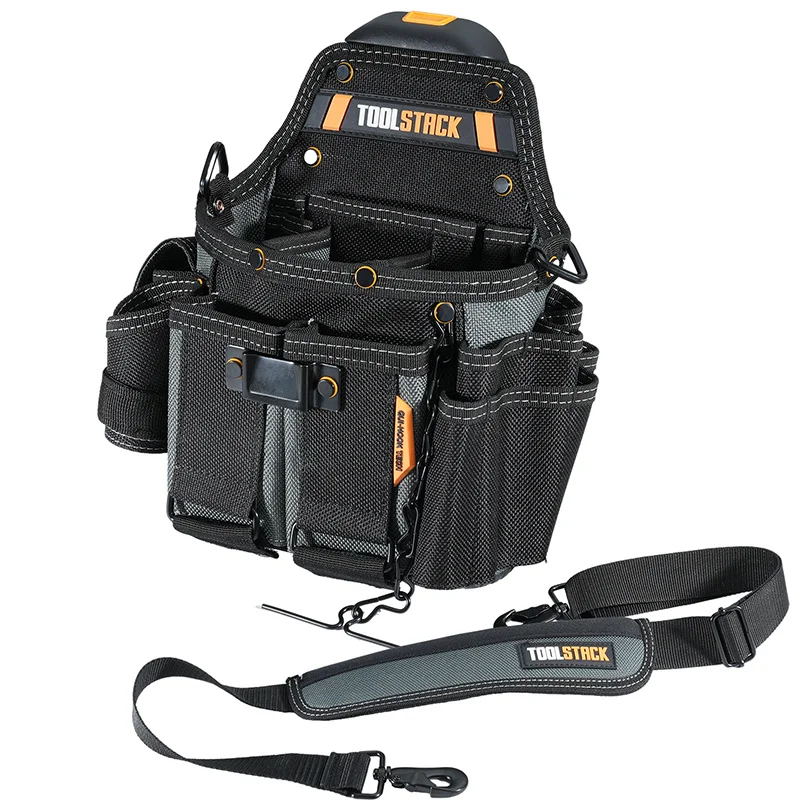 TOOLSTACK Master Electrician's Pouch Quick-Locked Multifunctional Shoulder and Waist Pack Large-capacity Service Kit Storage Bag