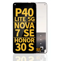 Écran LCD Remis à Neuf Sans Cadre, Noir, pour Huawei P40 Lite 5G / Nova 7 SE / Honor 30S