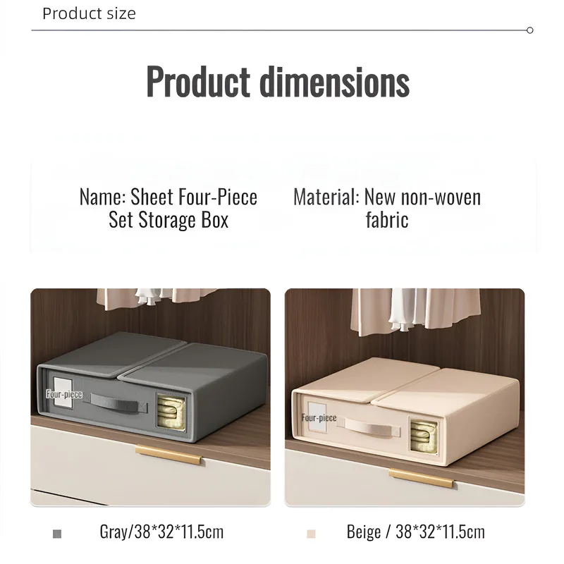 Bed Sheet Fabric Storage Box Creative Finishing Storage Tool High Quality Quilt Cover Non-woven Household Storage Box Save space 6