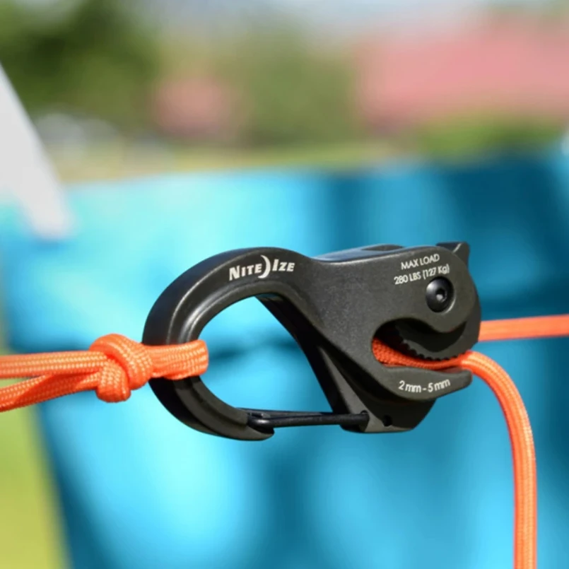 Rope Tightener Hook Cast Aluminum Hanging Rope Without Knotting Self-Locking Binding Fixed Cam Mechanism Trumpet Outdoor Tools