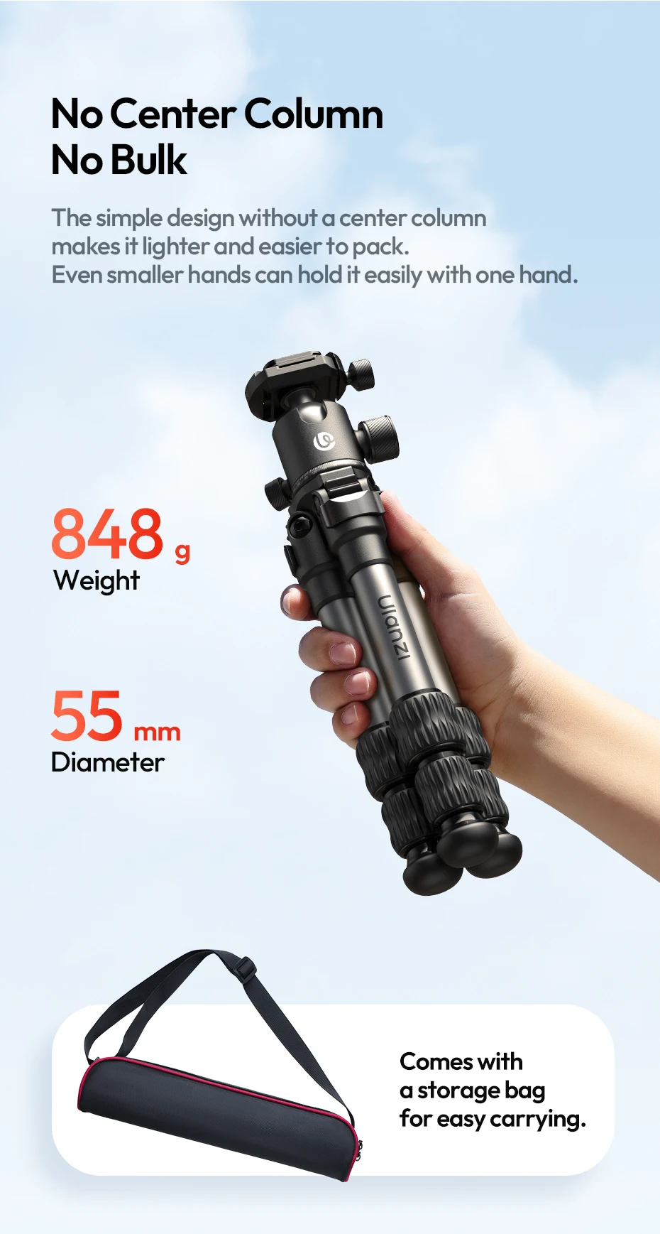 Travel Tripod Portable Adjustable Tripod 14CM-44CM for Smartphone Camera for UKA