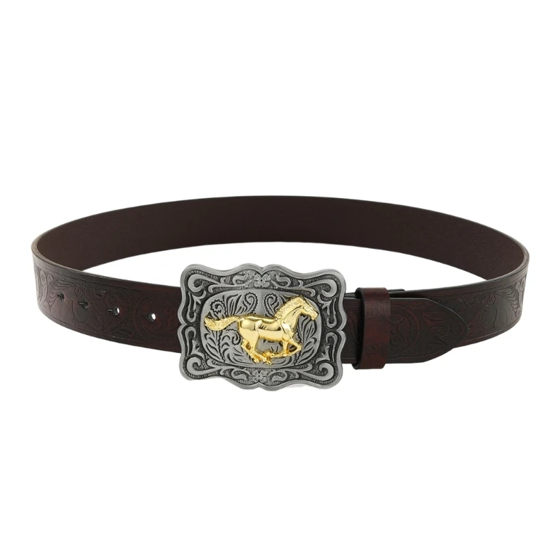 

Running Horse Belt Buckle Belt Vintage Western Belt Cowboy Belts For Men Western Dropship