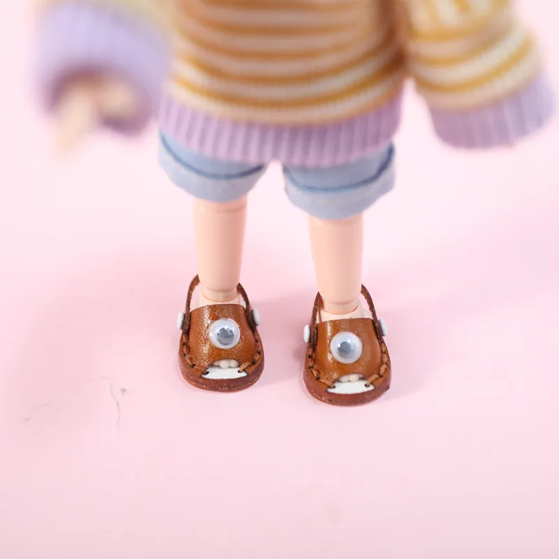 Obitsu 11 Ob11 Bear Shoes Obitsu Doll Cowhide Slippers Shoes Cow Leather Fashion For Ob11, Obitsu 11, Holala, Gcs, 1/12bjd Dolls 5