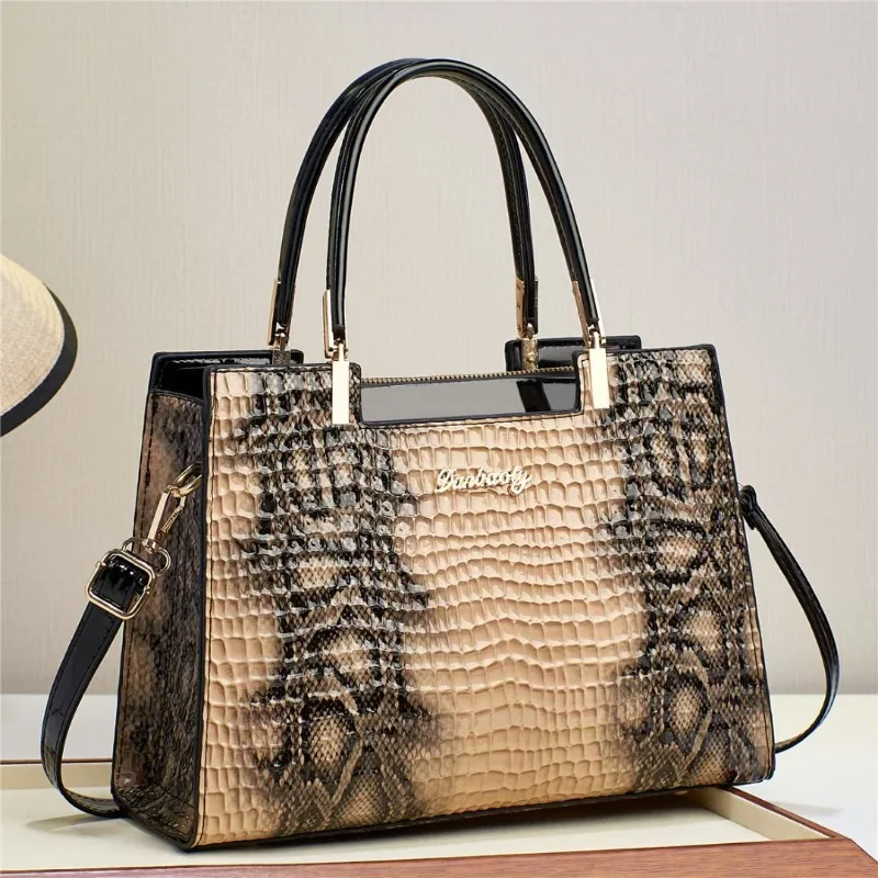Retro Crocodile Pattern Light Luxury Shoulder Bags Women's 2023 Fashion Handbag Texture PU Commuting Crossbody Bag New Versatile