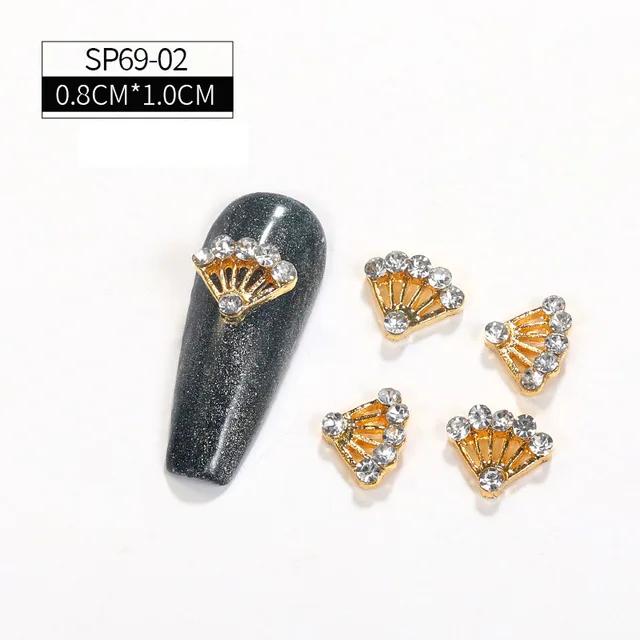 LEAMX 10 Pcs Nail Supplies 3D Charms Rhinestone Nail Art Decorations Pretty Girl Nails DIY Alloy Gemstone Nails Diamond Jewelry SP0069-02