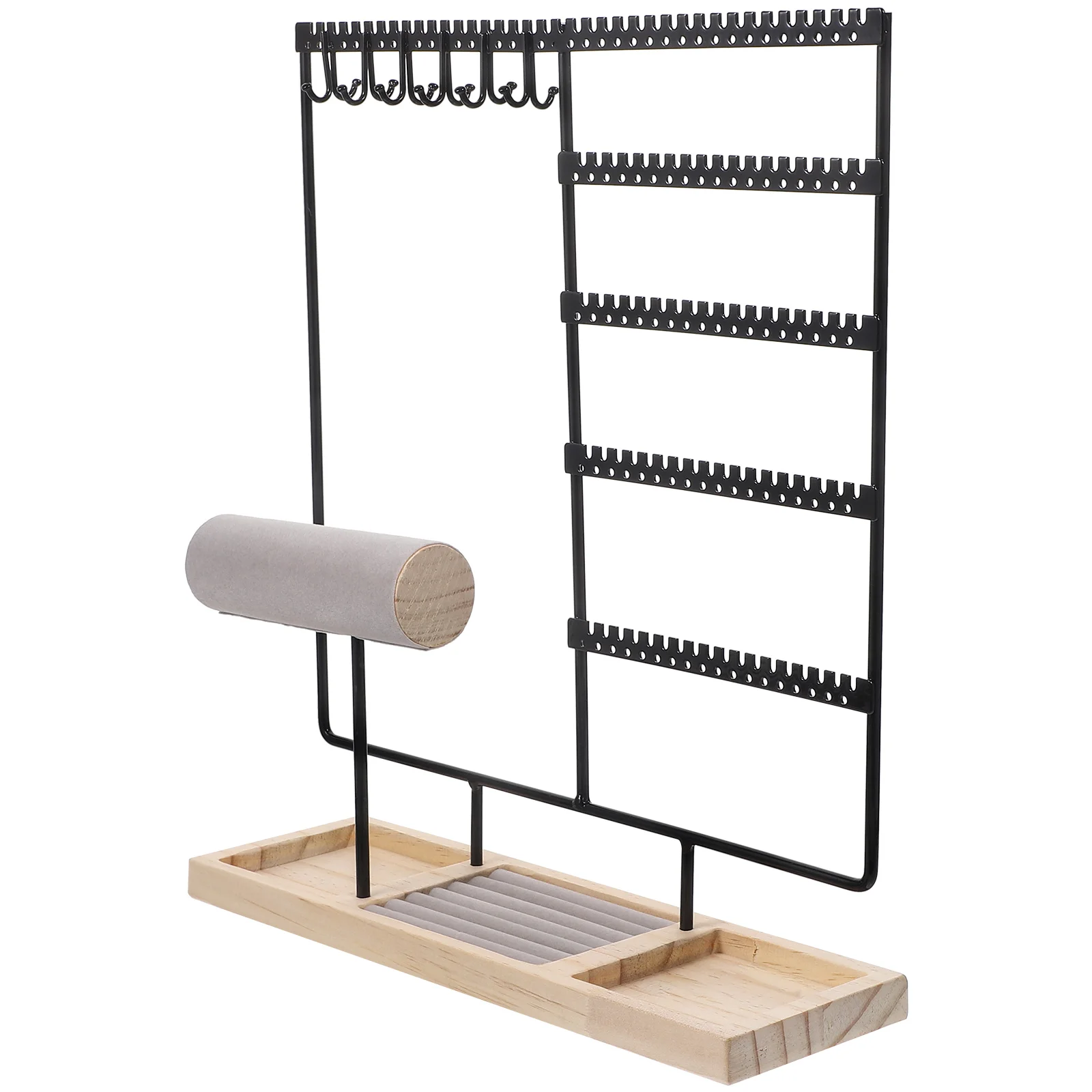 

Jewelry Display Stand Bracelet Organizer For Earring Multi-layer Stud Holder Necklace Storage Flannel Home Supplies