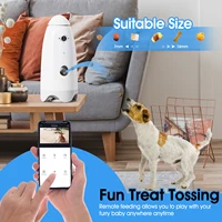 Smart 1080p Small Dog Camera with Treat Dispenser 180°View Pet Treat Tossing Dog Camera with Phone App 2 Way Audio Android & iOS 1