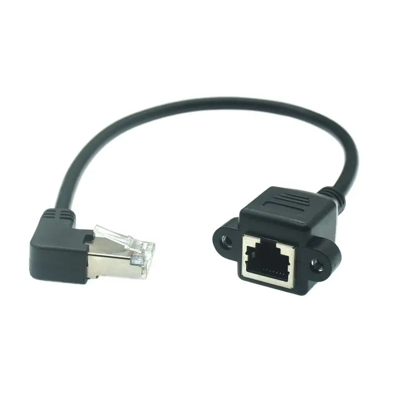 RJ45 남성-여성 90도 업다운 각도 케이블 플러그 이더넷 RJ45 8P8C LAN 네트워크 연장 케이블 30cm 60cm 100cm 1피트 2피트