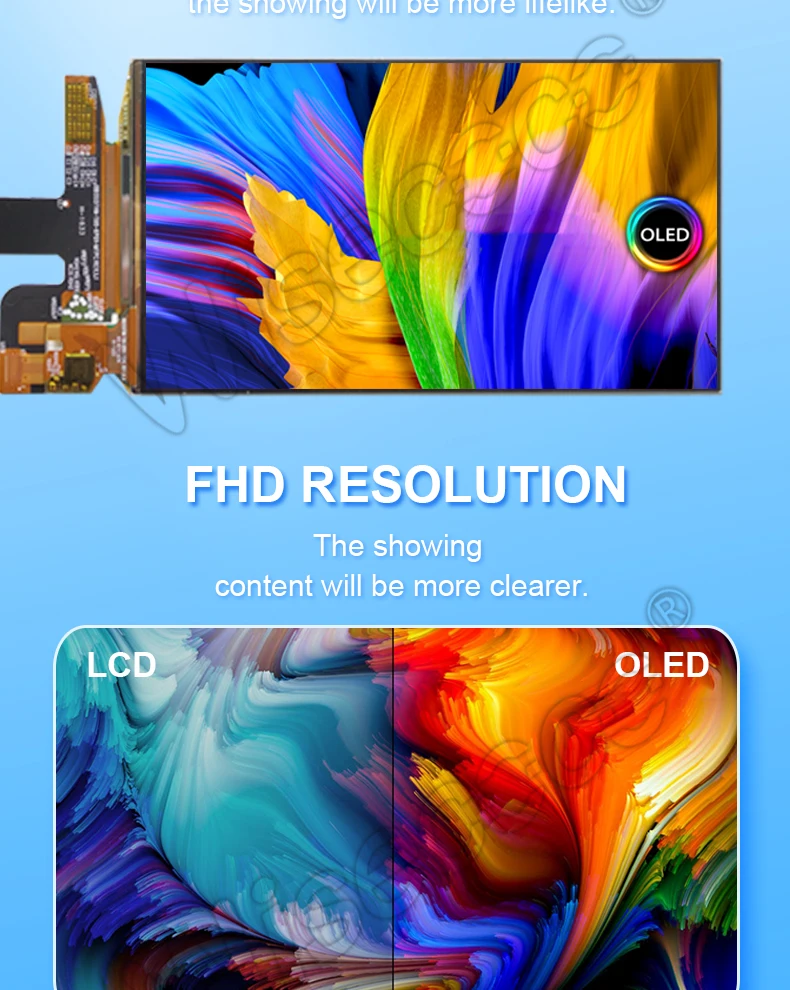 Tela sensível ao toque FHD OLED, 1920x1080,