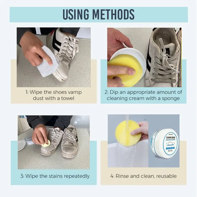Shoe Cleaning Balm 100g Shoe Cleaning Cream Multi-functional Cleaning Brightening Whitening And Yellowing Maintenance of Sports Shoes Cleaner