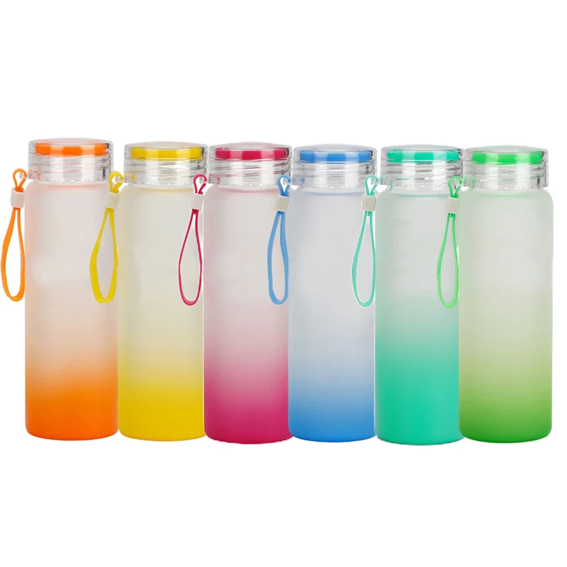 CALCA 25pcs 25oz Sublimation Blanks Frosted Glass Tumbler Skinny Straight  Travel Bottle with ABS Lid and Glass Straw Jar Tumbler Cups Mugs $137.23