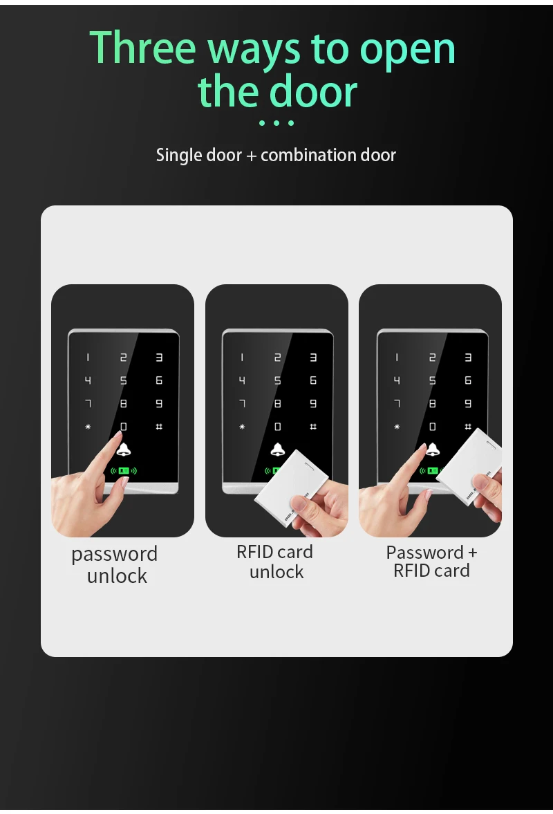 Dual RFID 125Khz+13.56MHz NFC Reader Outdoor Access Control Keypad IP67 Waterpro