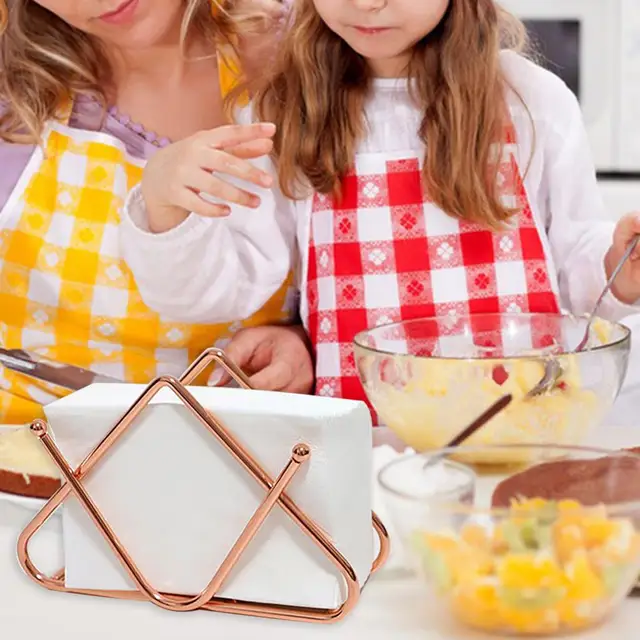Distributeur Serviettes Papier Inox Doré - Support Comptoir Cuisine Design