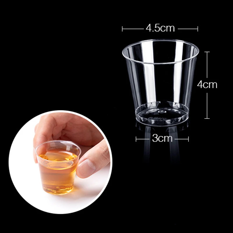 Glass Cup Disposable Party Shot Glasses 50PCS 4.5*4*3cm