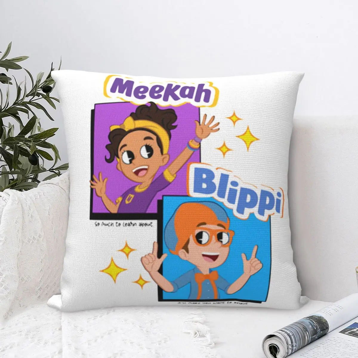 Meekah And Blippi Square Pillowcase Pillow Cover Cushion Zip Decorative Comfort Throw Pillow for Home Sofa 3