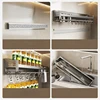 Wall-mounted Kitchen Organizer Shelf Spice Storage Rack Household Seasoning Chopsticks Knife Spoon Shovel Storage Holder 3