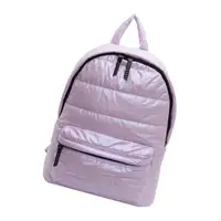 Women's Lightweight Quilted Backpack Metallic Puffer Shoulder Bag with Zippered 2
