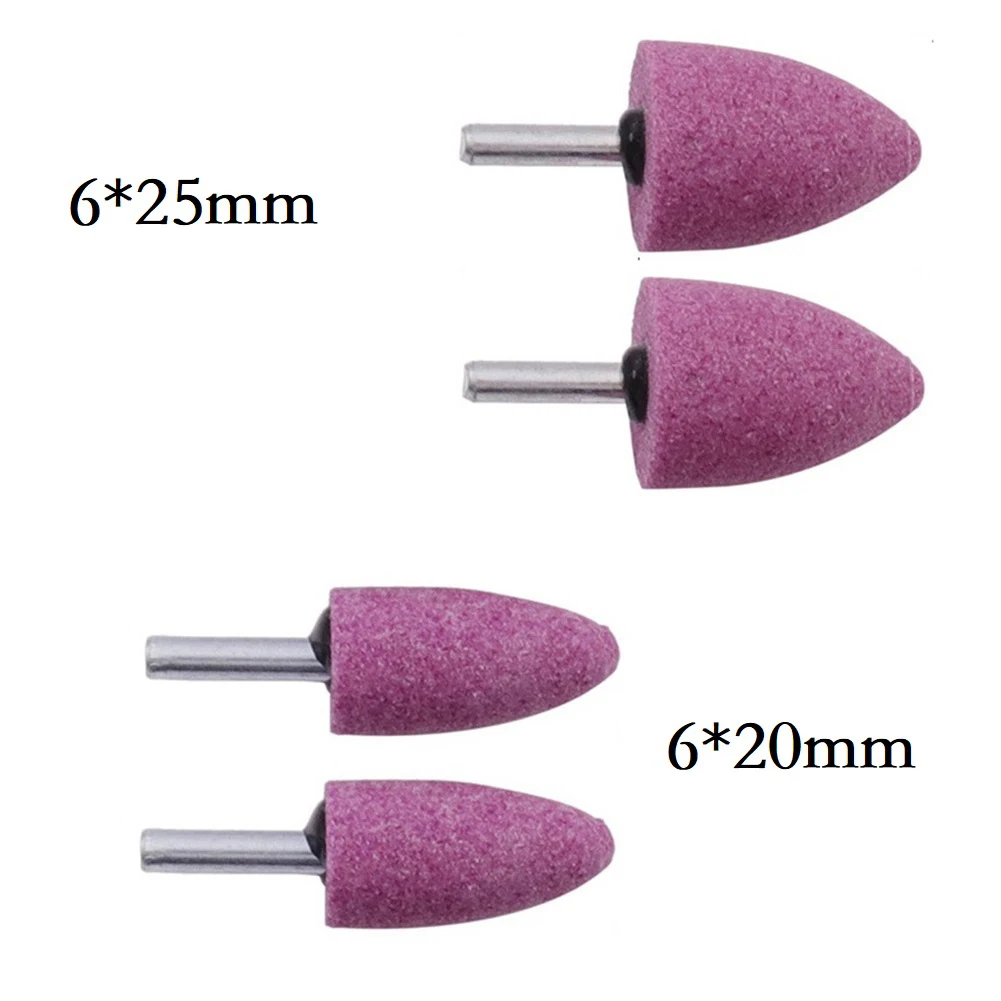 

4PCS 6mm Shank Red Corundum Conical Grinding Head For Polishing And Rust Removal Abrasive Burr Drill Rotary Tool Accessories