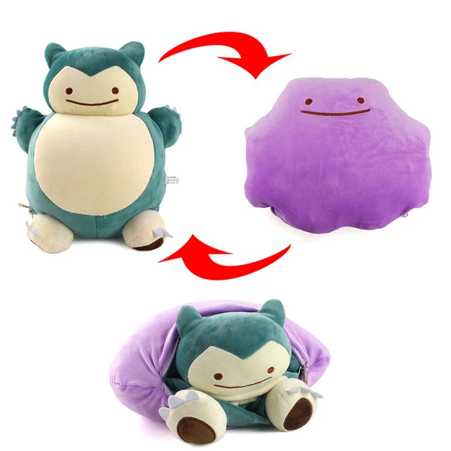 32cm Anime Pokemon Ditto Transform Snorlax Inside-Out Cushion Plush Toys  Pocket Monster Cartoon Pillow Soft Stuffed Animals Doll - AliExpress