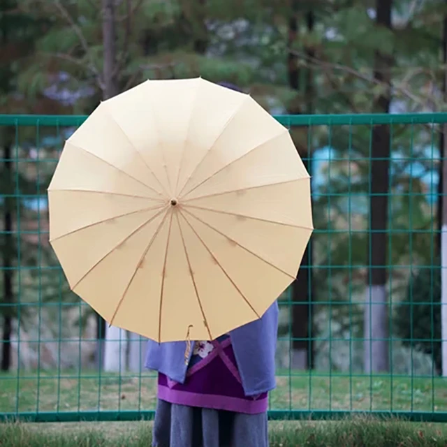 Paraguas de mango largo para exteriores, palo de caminar elegante rojo,  fotografía, negocios, mujer, Guarda Chuva Grande, equipo de lluvia -  AliExpress