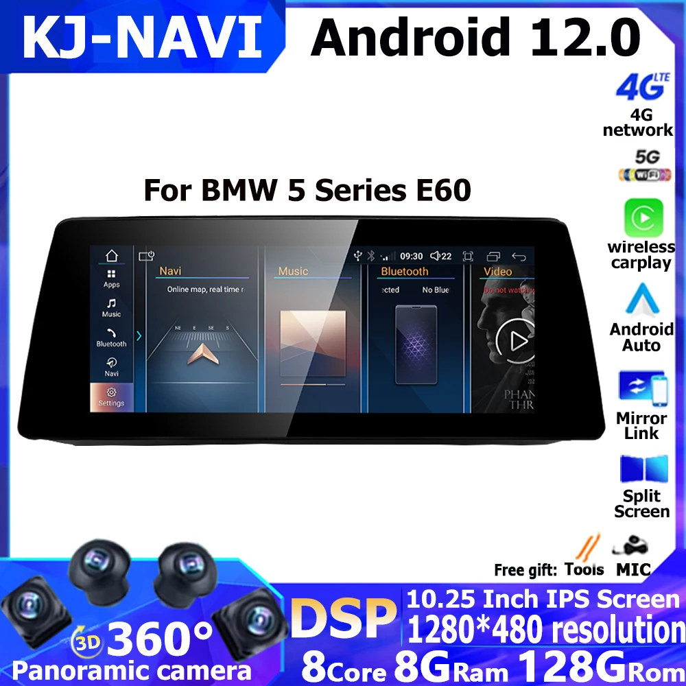 

Android 12 DSP For BMW 5 Series E60 2005 - 2008 CCC System ID8 UI Auto Multimedia Player Carplay Radio GPS Navigation Wifi 4G