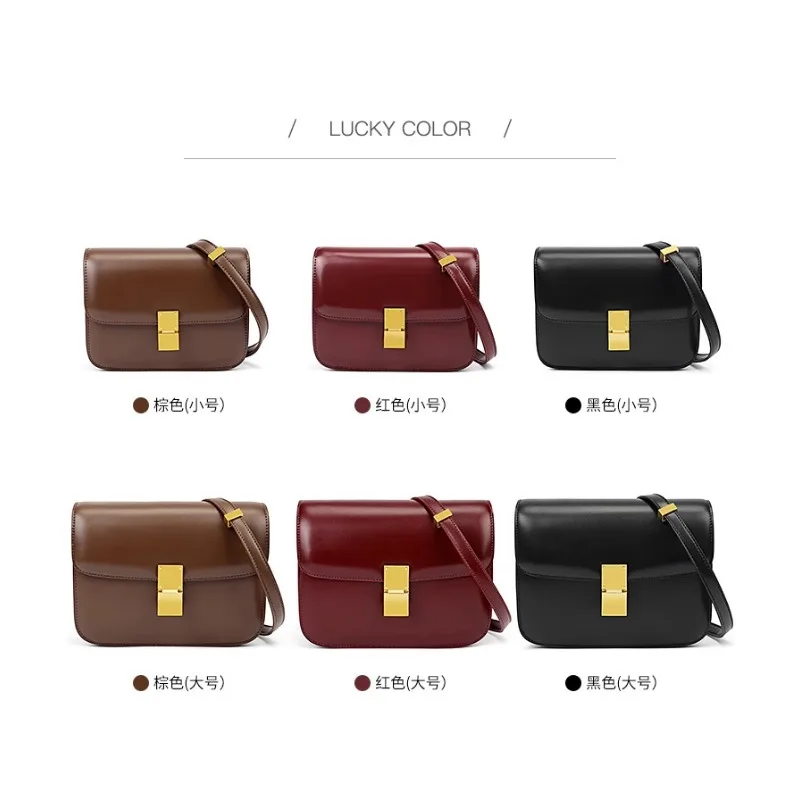 Genuine leather bag for women tofu bag small square bag  new  single shoulder hot selling versatile crossbody ladies handbag