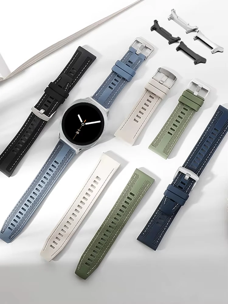 Enhanced Sport Nylon and Silicone Watch Strap for Galaxy Watch 8 Classic (46mm)