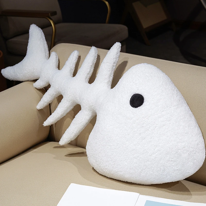 Hot 2026 New Fish Bone Plush Toy Living Room Creative Sofa Cushion Comfort Sleeping Pillow Diy Doll Send Children Birthday Gift
