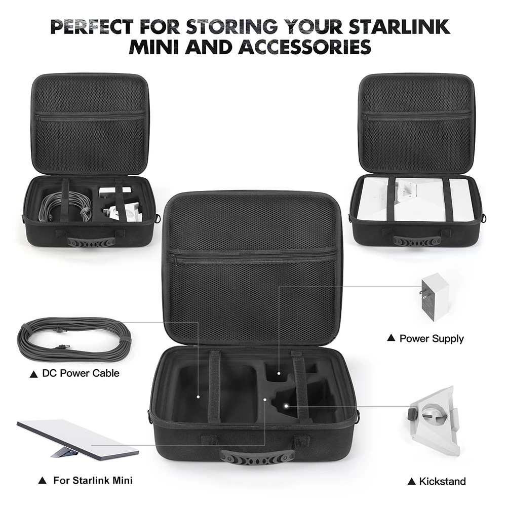 For Starlink Mini Shoulder Bag Wear Resist Anti-Scratch Storage Box Protective Storage Bag Power Cord Storage Handbag