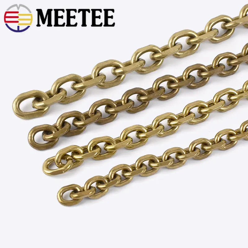 50/100CM Fashion Solid Brass Wallet Chain Men Belt Pants Keychain Trousers Jeans Metal Bag Chains DIY Leather Crafts Accessories