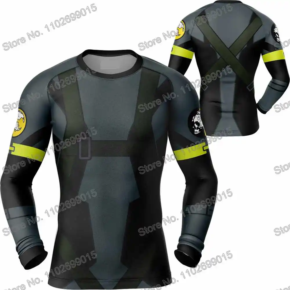 Metal Gear Solid Ground Zeroes Diving T-Shirt Tight Long Sleeve Rash Guard Swimwear Men UV Protection Surf Clothing Floatsuit